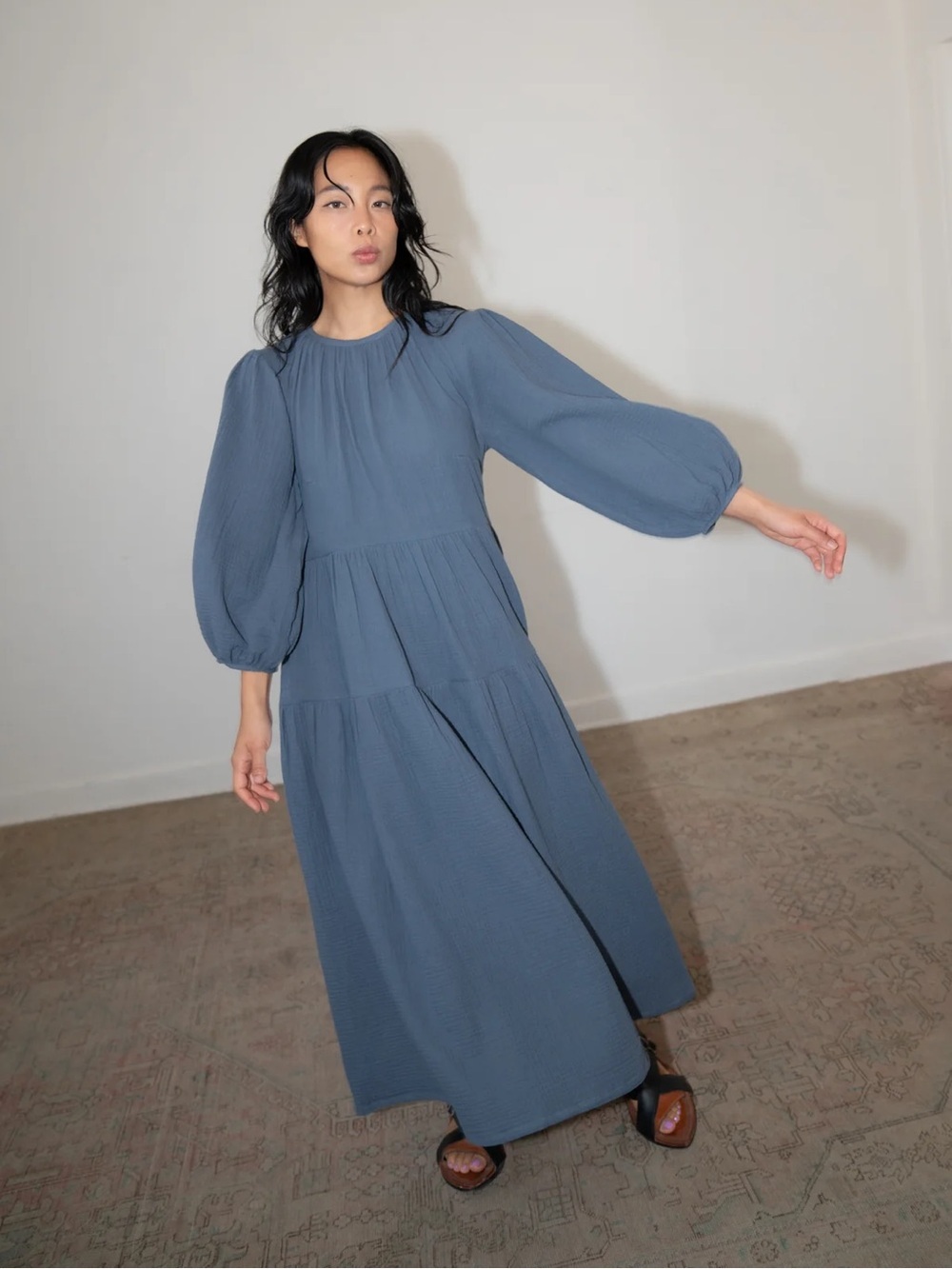 ZII ROPA Nella Dress in Steel - Size Small